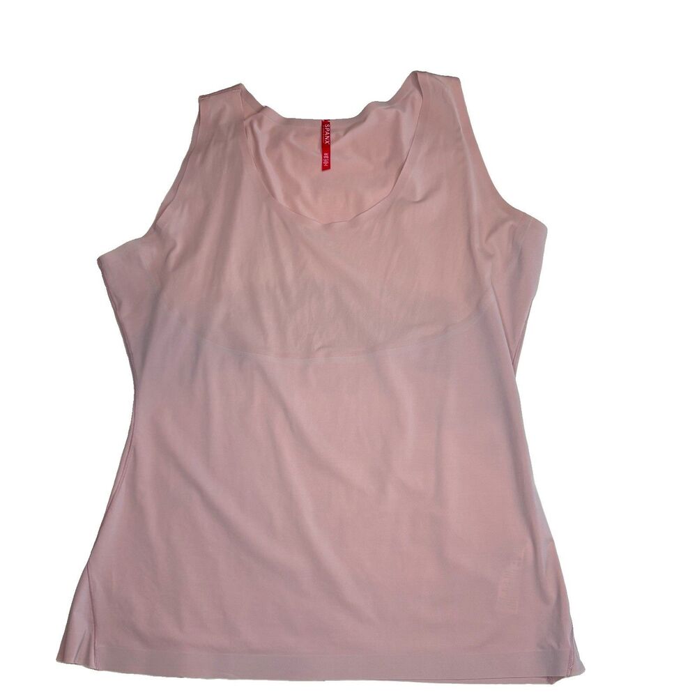Spanx Pale Pink Shape Wear Tank Top Size 1X Womens Slimming Shaping Scoop neck